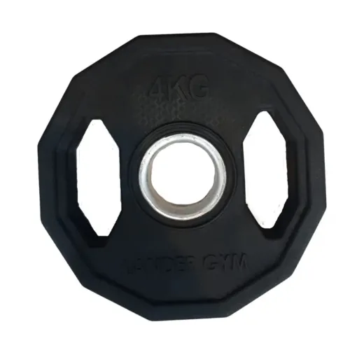 Anilha olímpica Dectagonal com anel em inox 4kg - R$ 80