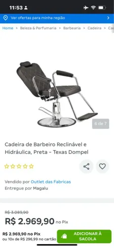 Cadeira de barbeiro top