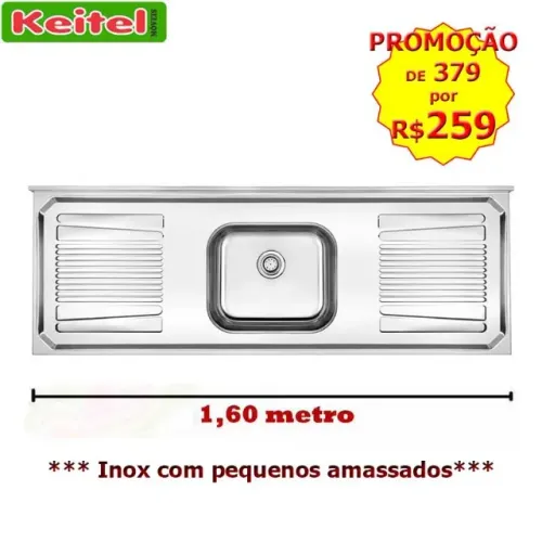 Pia Inox 1,60 de Largura 1 cuba