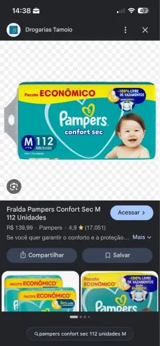 Fralda Pampers Confort Sec (M)