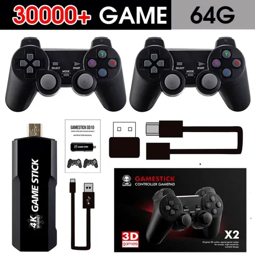 Videogame Stick 2-Console 4K GD10 , 64 Gb 2 controles