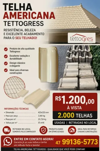 Telha Americana Tettogres
