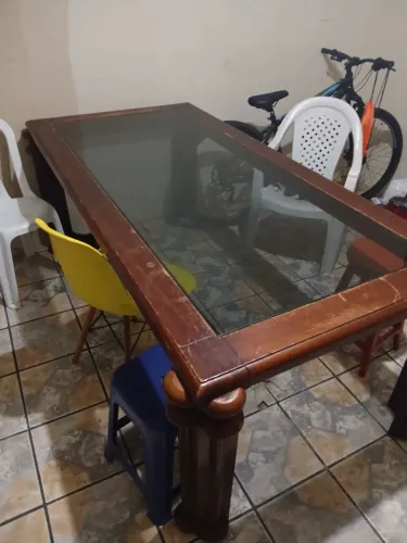 MESA TAMPO DE VIDRO - PREÇO BOM