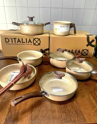 Kit de Panelas Antiaderente D'Italia 10 peças