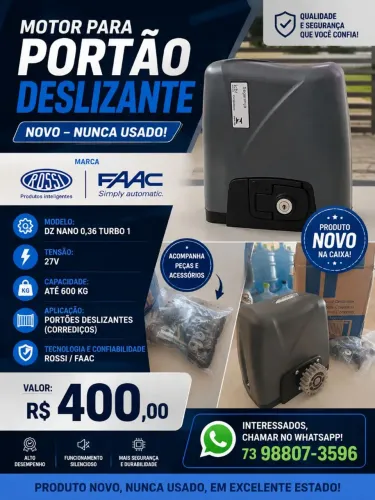 Motor + trilhos + acessórios, tudo novo e nunca usado.