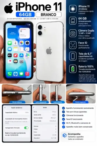 iPhone 11 64GB Branco Muito conservado