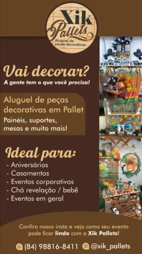 ALUGUEL DE PEÇAS DECORATIVAS: KIT PEGUE E MONTE