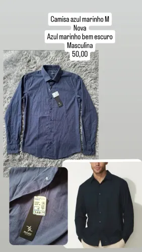 Camisa azul marinho nova