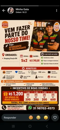Atendente de restaurante shopping estação