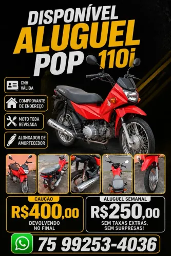 Disponível pop 110i aluguel