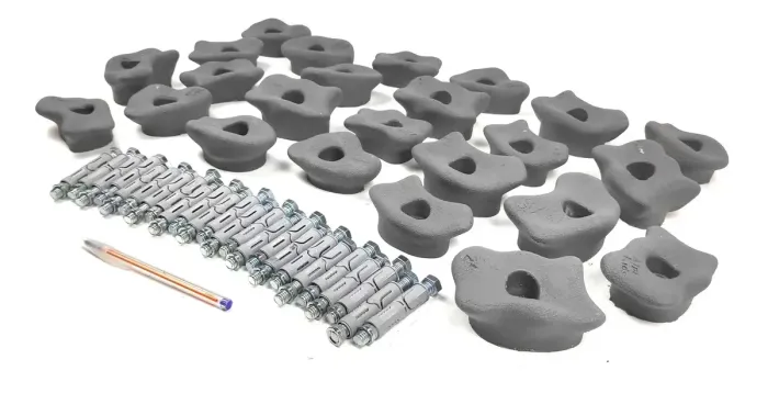 Kit Agarras de Escalada Infantil/Iniciante - 24 Peças com Fixadores