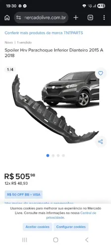 Spoiler Hrv Parachoque Inferior Dianteiro 2015 A 2018