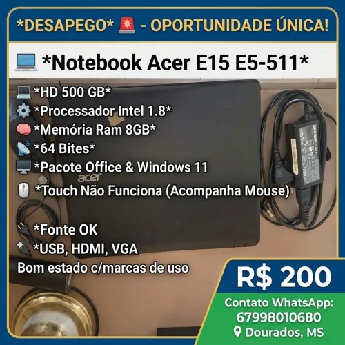 Desapego Notebook 200,00