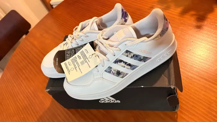 Tênis adidas grand court 2.0 floral branco 36 original