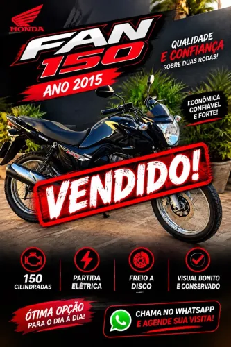Fan 150 cilindradas! Partida elétrica/ freio disco