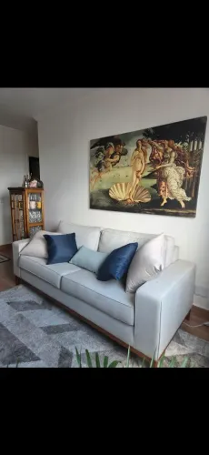 Sofá seminovo Tok Stok cinza mescla