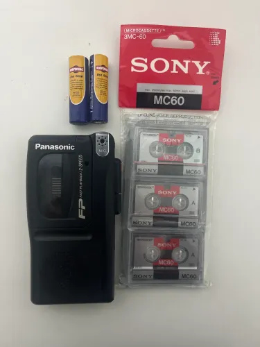 Gravador Panasonic RN-202 Microcassete + 3 Fitas Sony MC60