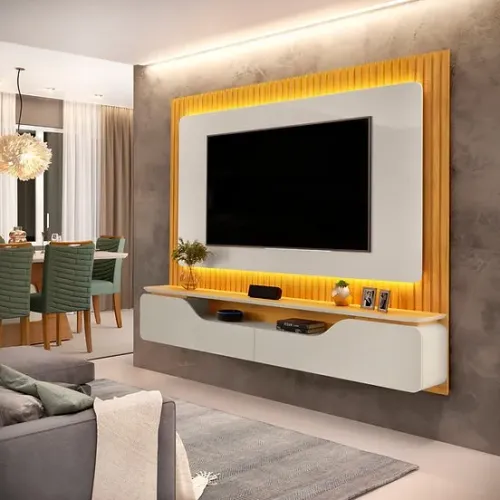 Painel Treviso 100% MDF Ripado com LED p/ TV até 70' - Entrega e montagem grátis pra Forta