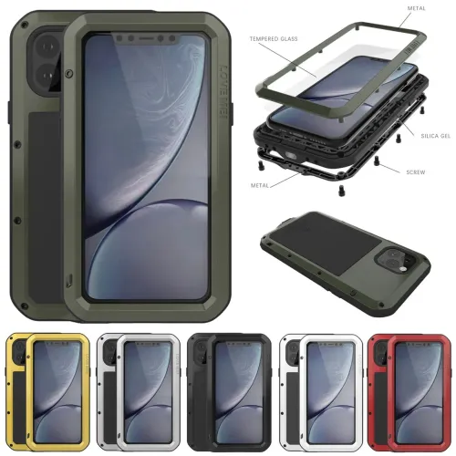 LOVE MEI Shockproof Metal Armor Hard Case Cover For iPhone 8 plus x xr xs