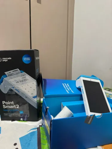 Maquininha Mercado Pago Point Smart 2 Android 12 + 4 Rolos
