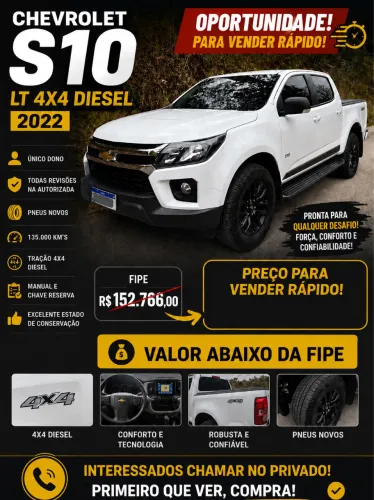 Chevrolet S10 Pick-up LT 2.8 TDI 4X4 CD Diesel AUT 2022