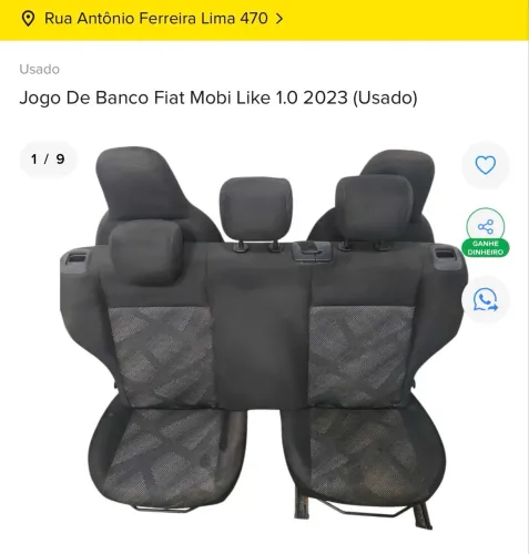JOGO DE BANCOS COMPLETO FIAT MOBI 2023 