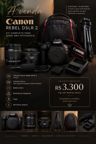 VENDE-SE CÂMERA CANON REBEL DSLR 2