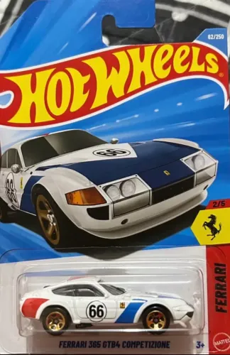 Carrinho Hot Wheels Ferrari 365 GTB/4 Competizione Branco Diecast - 2026 - lote C