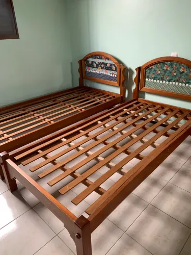 Cama Solteiro Madeira Maciça - 2 Unidades
