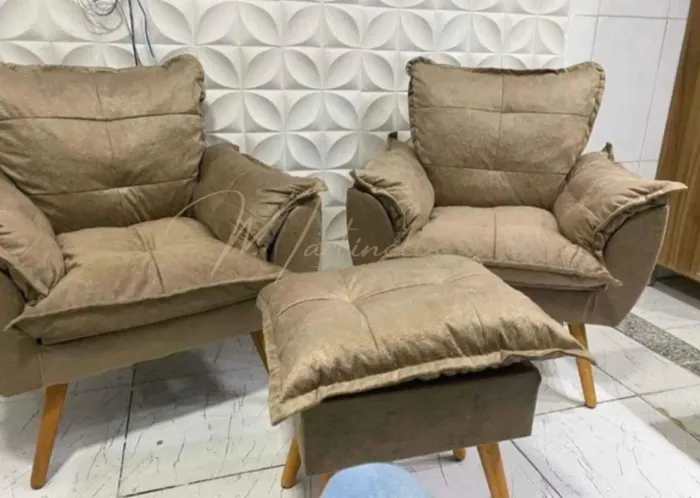 Kit poltronas + puff com FRETE GRÁTIS 