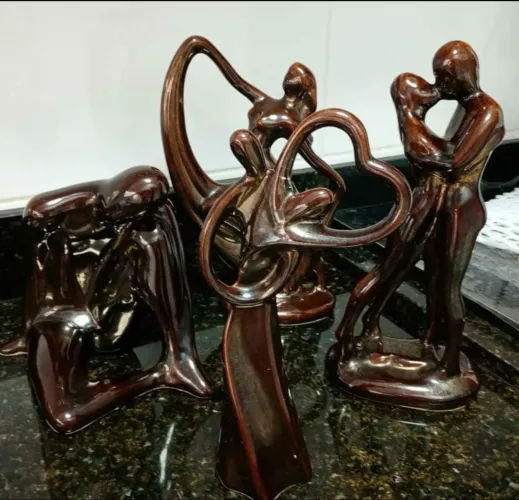 Estatuetas Decorativas em Cerâmica - Abstratas (Aprox. 30cm)
