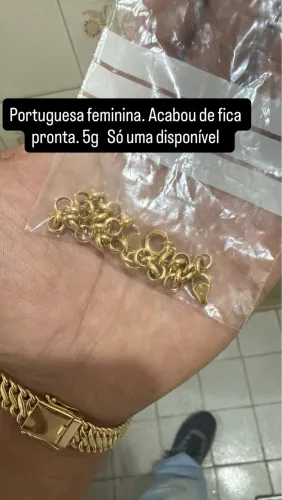 ?Linda pulseira elo português, feminina. 5g/750 o Grama
