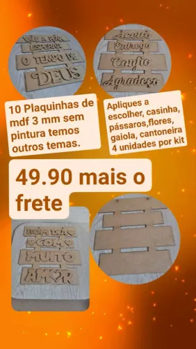 Kit 10 Plaquinha mdf 30x30 crua para pintura