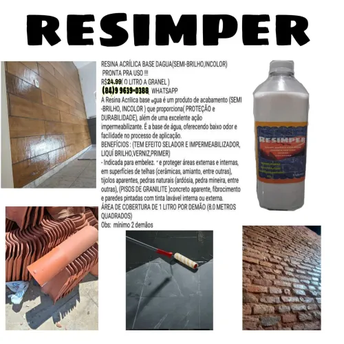 Resin Acrilica base agua(pronta pro uso)