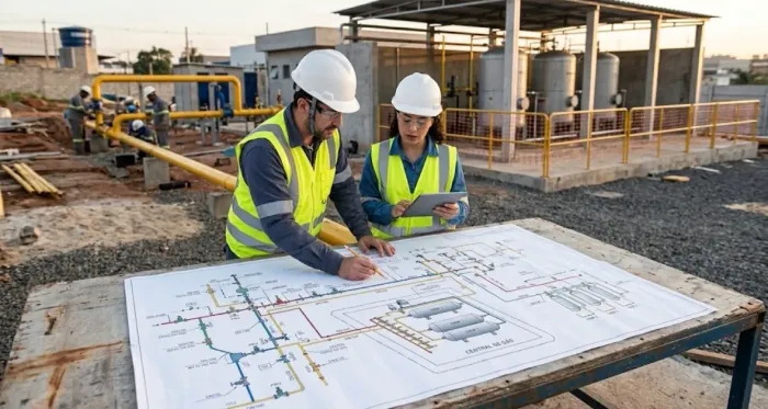 Projeto de Rede de gás (GN/GLP) e Central de gás