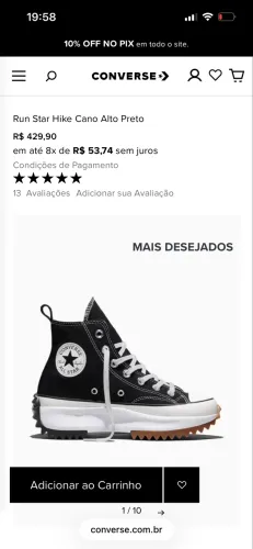 Tenis AllStar cano alto