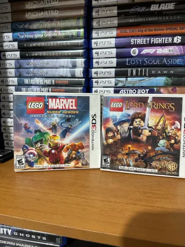 2 jogos lego 3ds marvel super heroes e senhor dos anéis