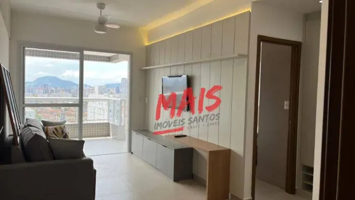 Apartamento com 1 dormitório para alugar, 61 m² - Boqueirão - Santos/SP