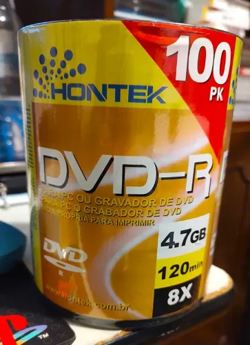 Tubo DVD-R Hontek 4.7GB 120min 8X - 100 Unidades Lacrado