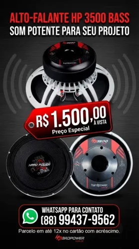 Alto-Falante Hard Power HP 3500 Bass - Som Profissional