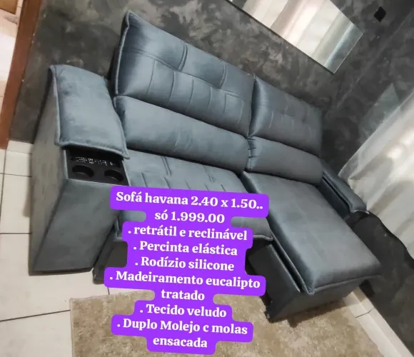 Sofá retrátil e reclinável novo
