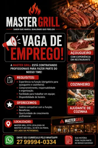 ? VAGA DE EMPREGO - MASTERGRIL ?<br>