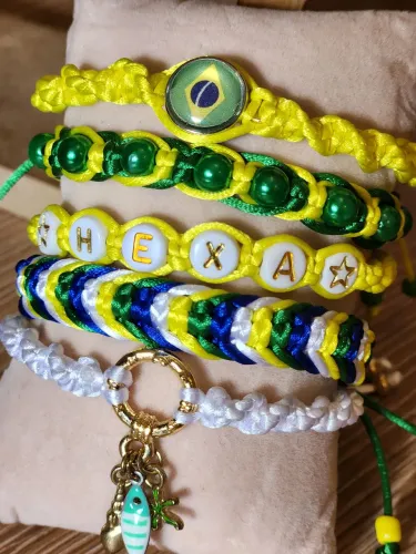 Kit de Pulseiras de Macramê do Brasil