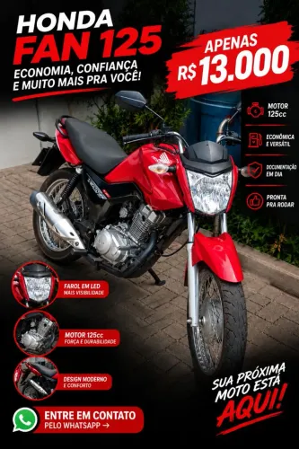 Honda Fan 160 Vermelha - R$ 13.000