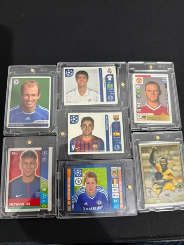 Lote Cards e Figurinhas Futebol ? Pelé, Neymar, Kaká, Rooney, Xavi, Robben e De Bruyne
