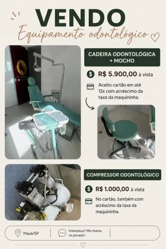 Vendo Cadeira odontológica e compressor