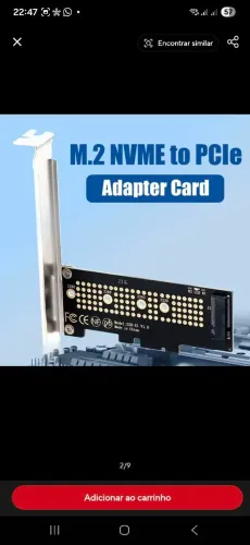 Adaptador PCIe 4.0 x1 para NVME M.2