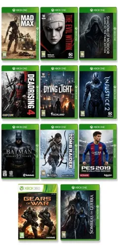 VENDO LOTE COM 11 JOGOS ORIGINAIS PARA XBOX ONE E XBOX 360