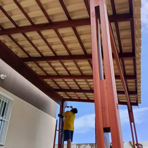 Coberta 5x3 com telhas americana marfim