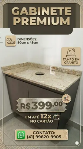 Gabinete em granito Marrom 